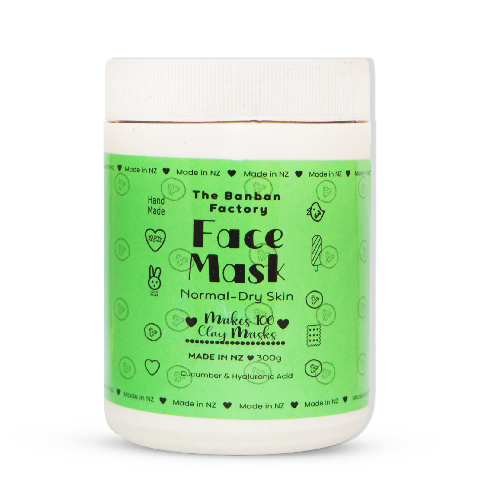 Banban Factory Face Mask Normal-Dry Skin Makes 100 Clay Masks MADE IN NZ 300g