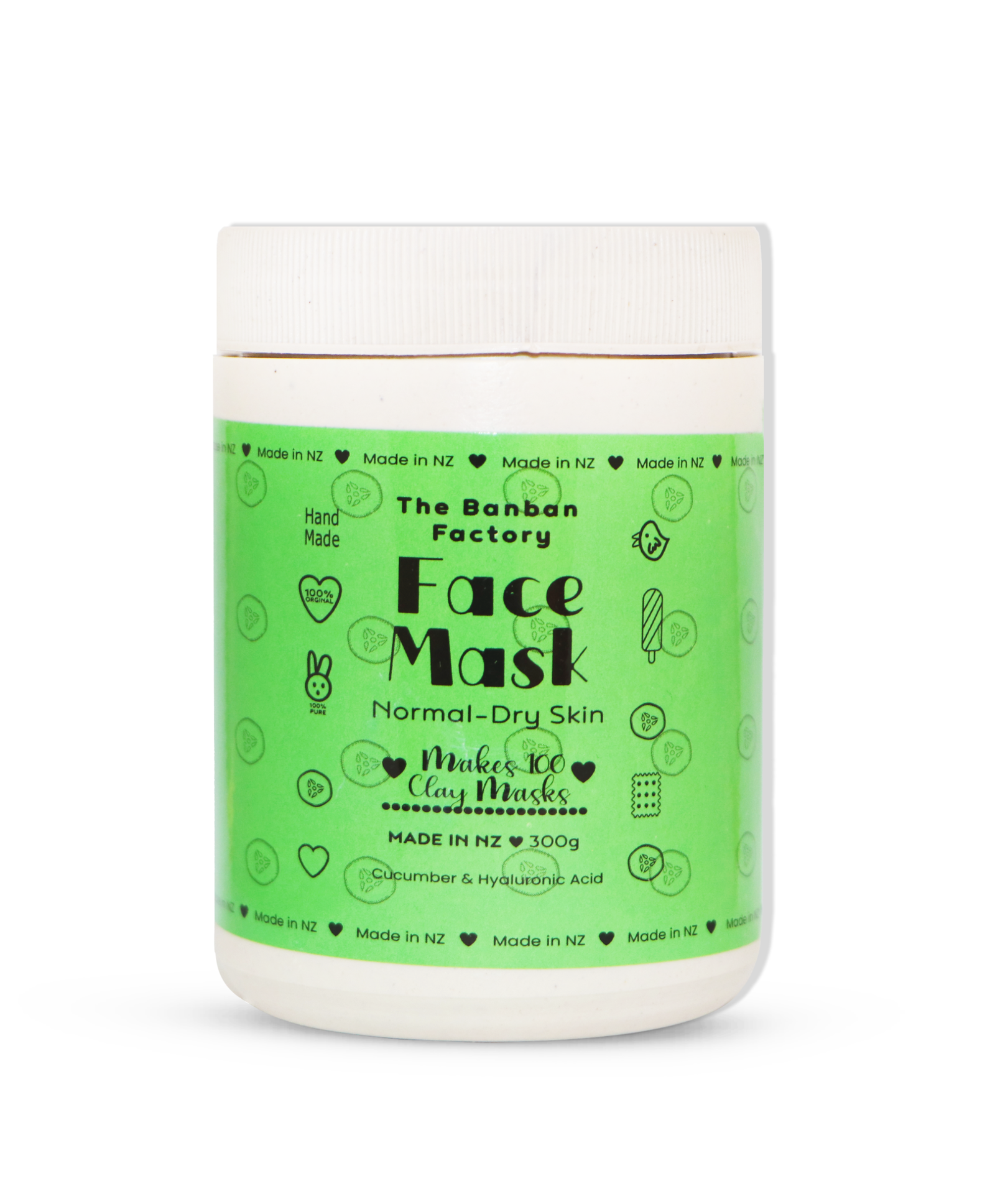 Banban Factory Face Mask Normal-Dry Skin Makes 100 Clay Masks MADE IN NZ 300g